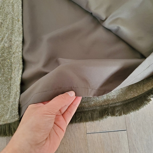 Brown high waisted lambswool midi skirt with fringe - Picture 6 of 12